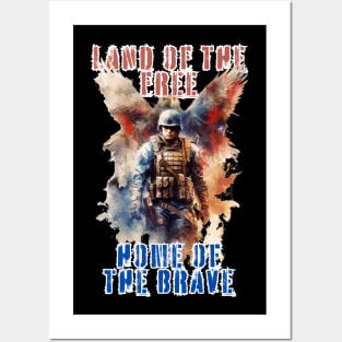 Land of The Free Home of The Brave Posters and Art